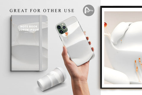 Digital Paper 3d Liquids White Color Digital Pattern artnoy 