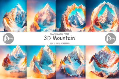 Digital paper 3D Mountain Digital Pattern artnoy 