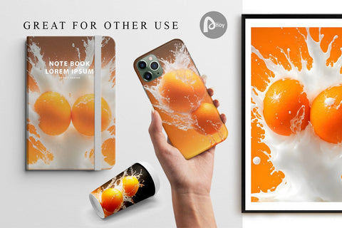 Digital Paper 3D Orange Fall Splash Digital Pattern artnoy 