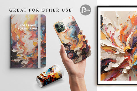 Digital Paper 3D Paint Splashes Digital Pattern artnoy 