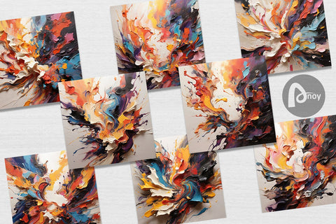 Digital Paper 3D Paint Splashes Digital Pattern artnoy 