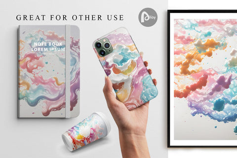 Digital Paper 3D Pastel Liquids Colors Digital Pattern artnoy 