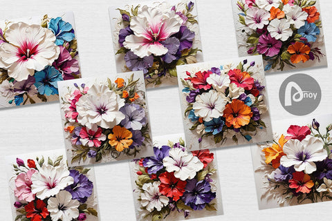 Digital Paper 3D Petunia Flower Digital Pattern artnoy 