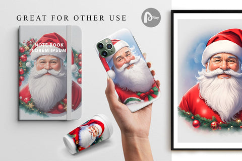Digital Paper 3D Santa Claus Digital Pattern artnoy 