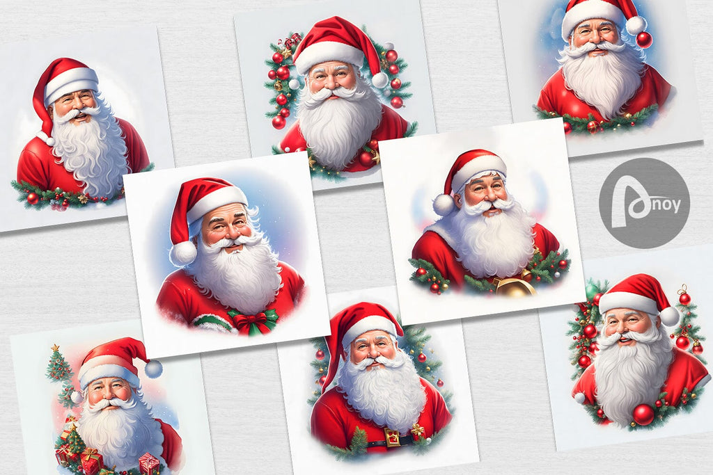 Digital Paper 3D Santa Claus - So Fontsy
