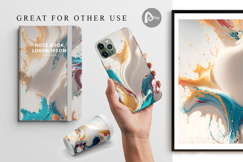 Digital paper 3D Splash Colorful Paint Digital Pattern artnoy 