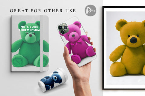 Digital Paper 3D Teddy Bear Digital Pattern artnoy 