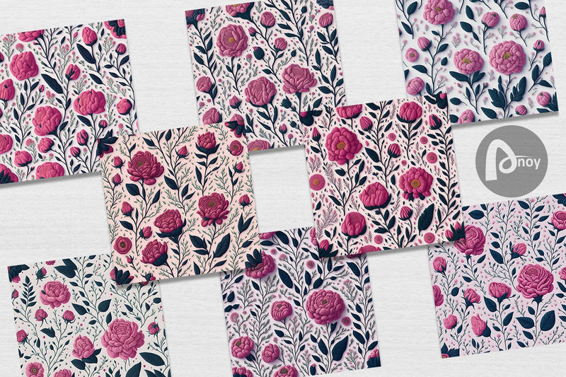 Digital Paper 3D Vintage Wildflower - So Fontsy