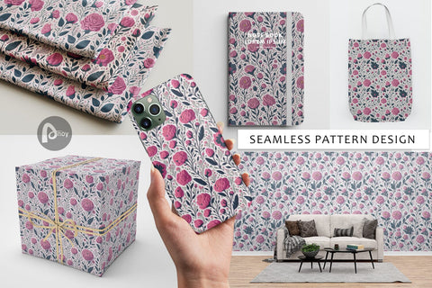 Digital Paper 3D Vintage Wildflower Digital Pattern artnoy 