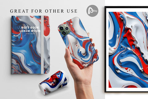 Digital Paper 4th July Marble Texture Digital Pattern artnoy 