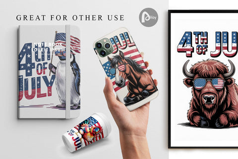 Digital Paper 4th of July Animal Digital Pattern artnoy 