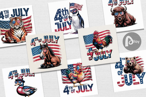 Digital Paper 4th of July Animal Digital Pattern artnoy 