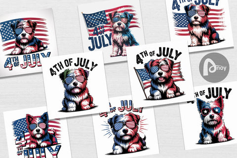 Digital Paper 4th of July Dog Digital Pattern artnoy 