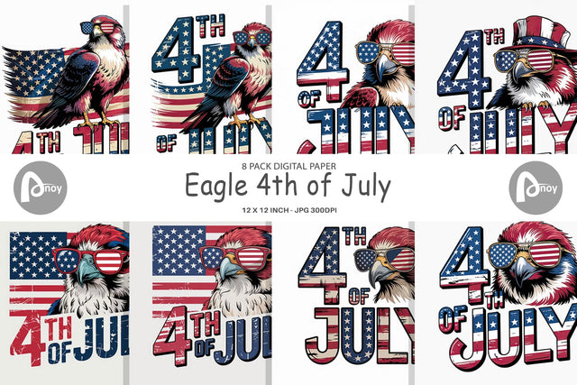 Digital Paper 4th of July Eagle Digital Pattern artnoy 