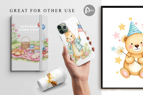 Digital Paper 4th of July Parade Digital Pattern artnoy 