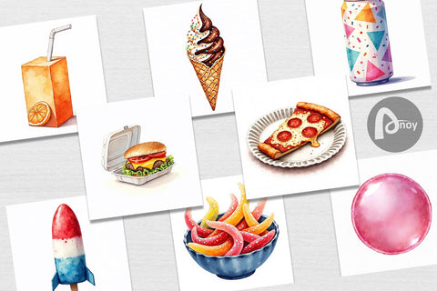 Digital Paper 90s Snack Nostalgia Digital Pattern artnoy 