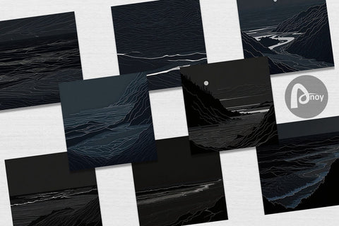 Digital Paper Abstract Beach Line Art Digital Pattern artnoy 