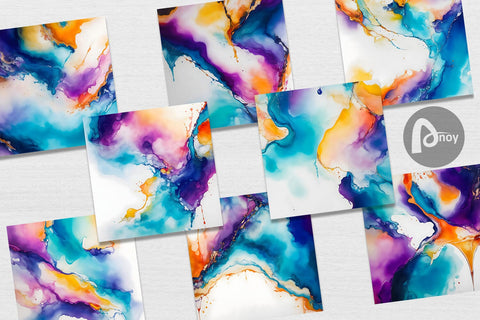 Digital Paper Abstract Boho Alcohol Ink Digital Pattern artnoy 