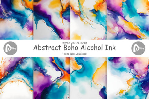 Digital Paper Abstract Boho Alcohol Ink Digital Pattern artnoy 