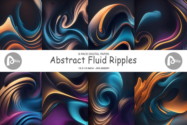 Digital Paper Abstract Fluid Ripples Digital Pattern artnoy 