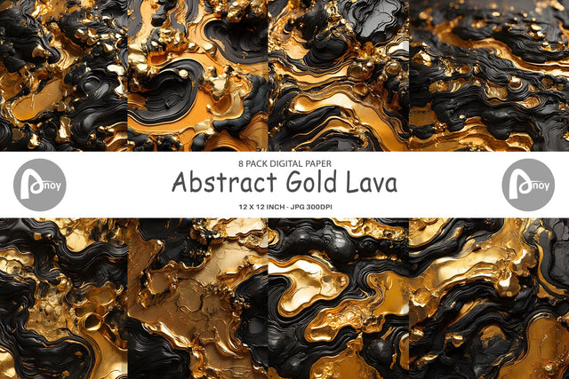 Digital Paper Abstract Gold Lava Digital Pattern artnoy 