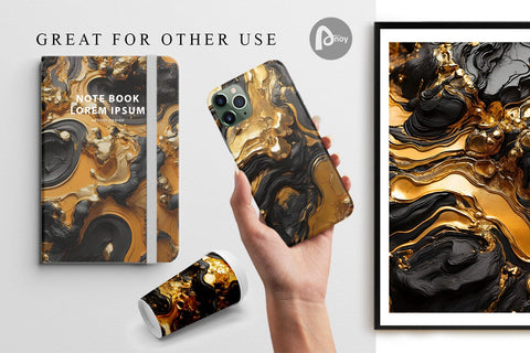 Digital Paper Abstract Gold Lava Digital Pattern artnoy 