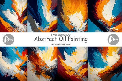 Digital Paper Abstract Oil Painting Digital Pattern artnoy 
