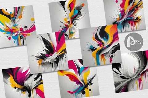 Digital Paper Abstract Vibrant Colors Digital Pattern artnoy 