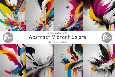 Digital Paper Abstract Vibrant Colors Digital Pattern artnoy 
