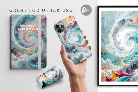 Digital Paper Abstract Vortex Digital Pattern artnoy 