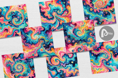 Digital Paper Abstract Watercolor Swirl Digital Pattern artnoy 