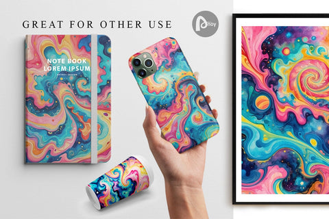 Digital Paper Abstract Watercolor Swirl Digital Pattern artnoy 