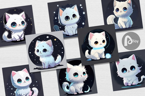 Digital Paper Adorable Little Baby Cat Digital Pattern artnoy 