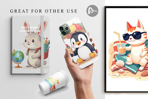 Digital Paper Adorable School Summer Digital Pattern artnoy 