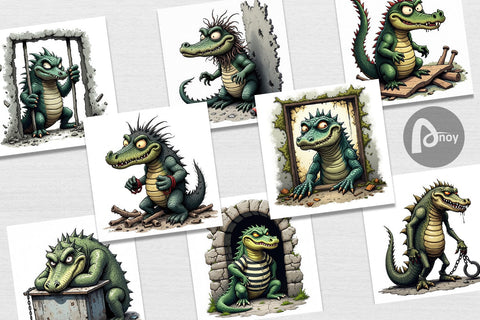 Digital Paper Alcatraz Gator Digital Pattern artnoy 