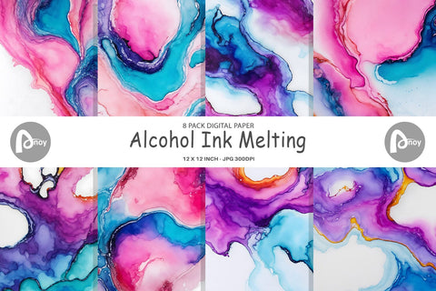 Digital Paper Alcohol Ink Melting Digital Pattern artnoy 