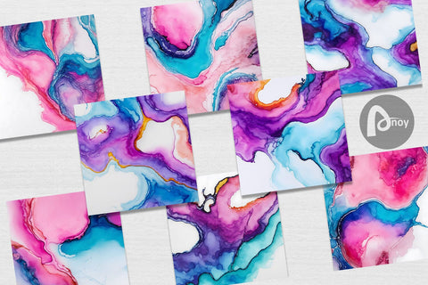 Digital Paper Alcohol Ink Melting Digital Pattern artnoy 