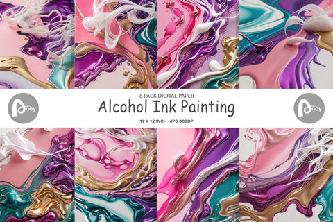 Digital Paper Alcohol Ink Painting Digital Pattern artnoy 