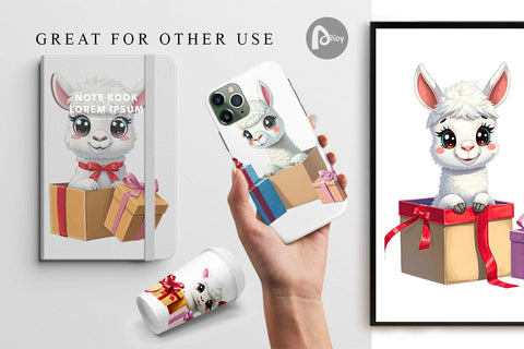 Digital Paper Alpaca Gift Digital Pattern artnoy 