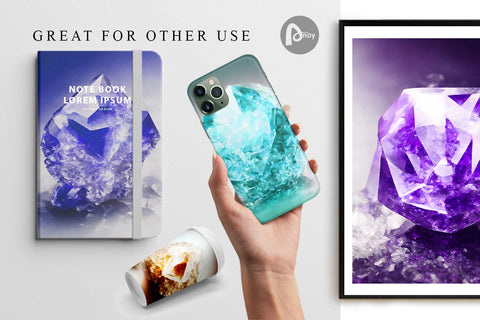 Digital Paper Amethyst Crystal Digital Pattern artnoy 