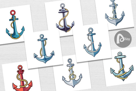 Digital Paper Anchor Rope Digital Pattern artnoy 