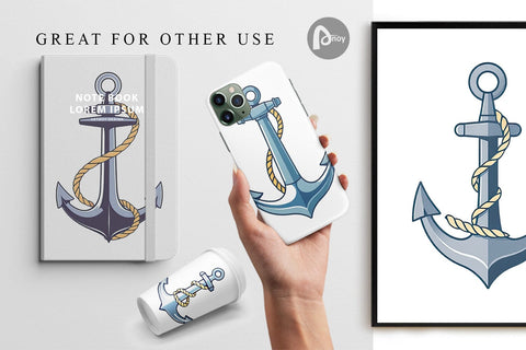 Digital Paper Anchor Rope Digital Pattern artnoy 