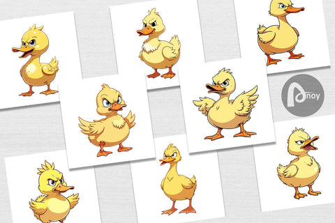 Digital Paper Angry Duck Digital Pattern artnoy 