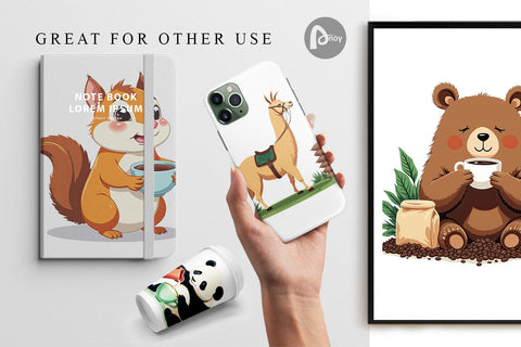 Digital Paper Animal Finest Brew Digital Pattern artnoy 