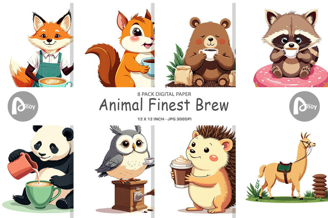 Digital Paper Animal Finest Brew Digital Pattern artnoy 