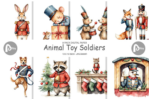 Digital Paper Animal Toy Soldiers Digital Pattern artnoy 