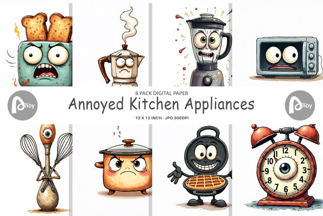 Digital Paper Annoyed Appliances Digital Pattern artnoy 
