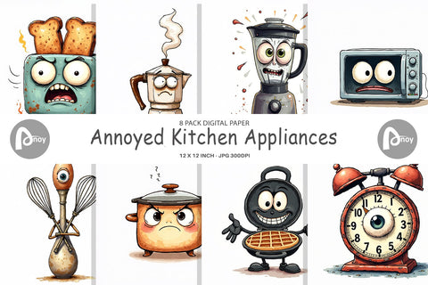 Digital Paper Annoyed Appliances Digital Pattern artnoy 