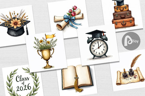 Digital Paper Antique Floral Graduation Elements & Scrolls Digital Pattern artnoy 