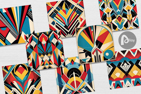 Digital Paper Art Deco Pattern Digital Pattern artnoy 